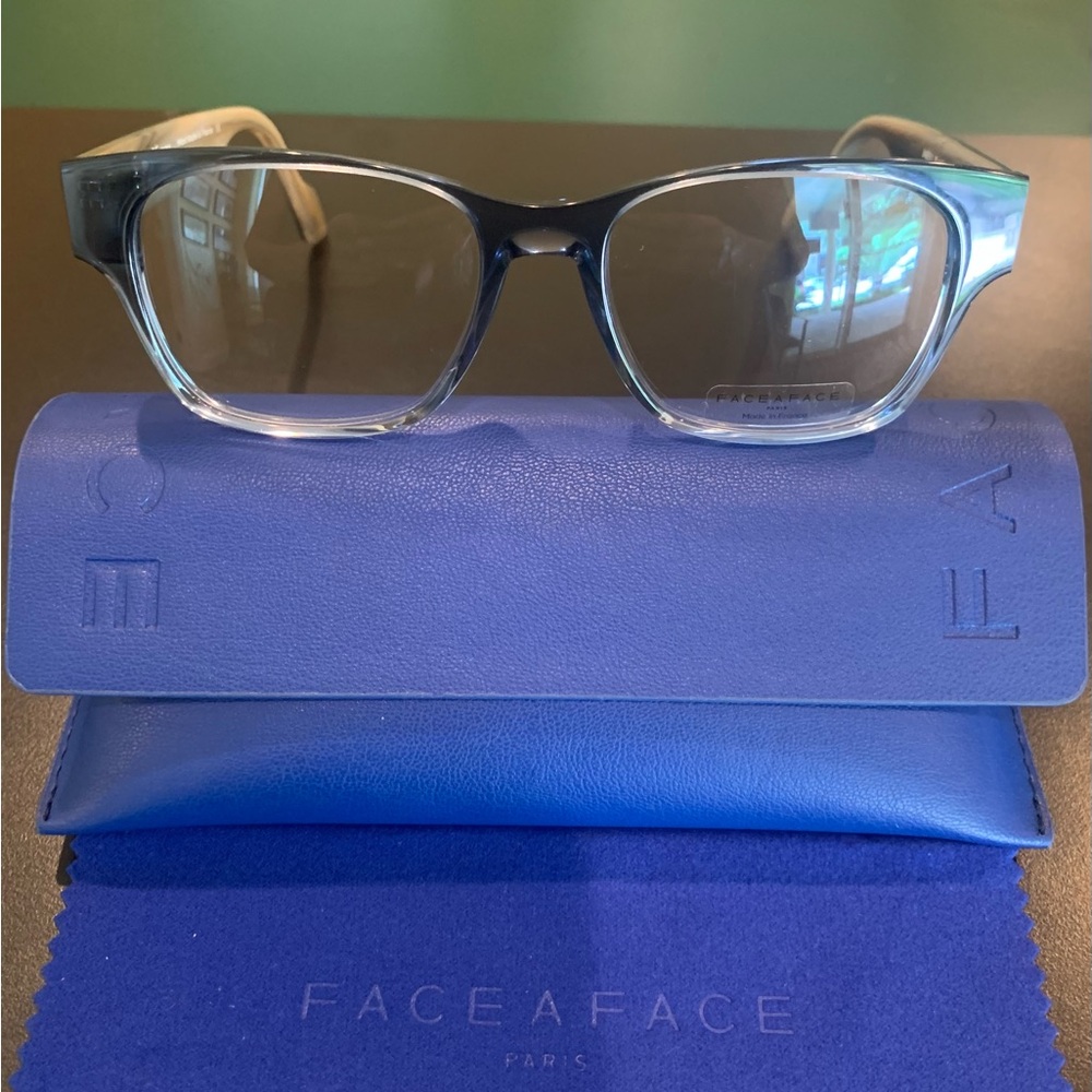 FACE A FACE JAMES 1 Col. 2674
Blue & Beige 53mm Square Eyeglasses 